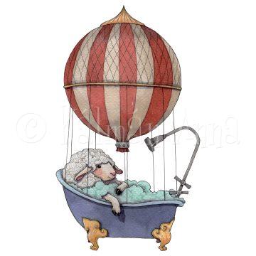 Habfürdőző bárány