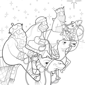Bible Illustrations – Wisemen Visit Jesus Coloring page